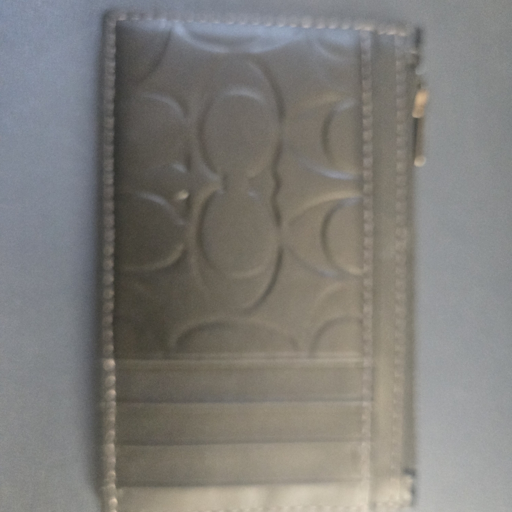 Coach Zip Card Case In Signature Leather